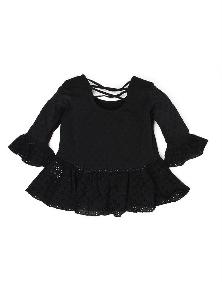 U.S. Polo Assn. Girls Black Peplum Top